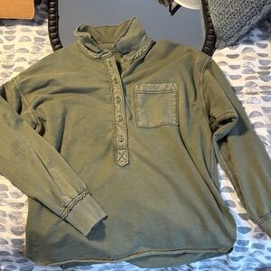 Aerie Sage Button-Up Hoodie